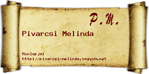 Pivarcsi Melinda névjegykártya